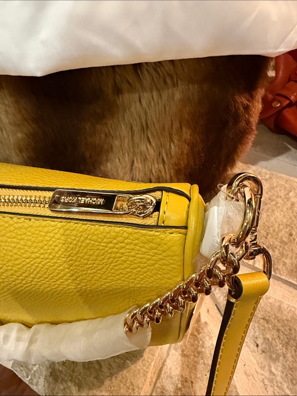 NWT Michael Kors Honey Carmella Las Vegas Patchwork Shoulder Bag - Picture 8 of 11